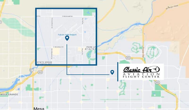 Map location of Classic Air Aviation In Mesa